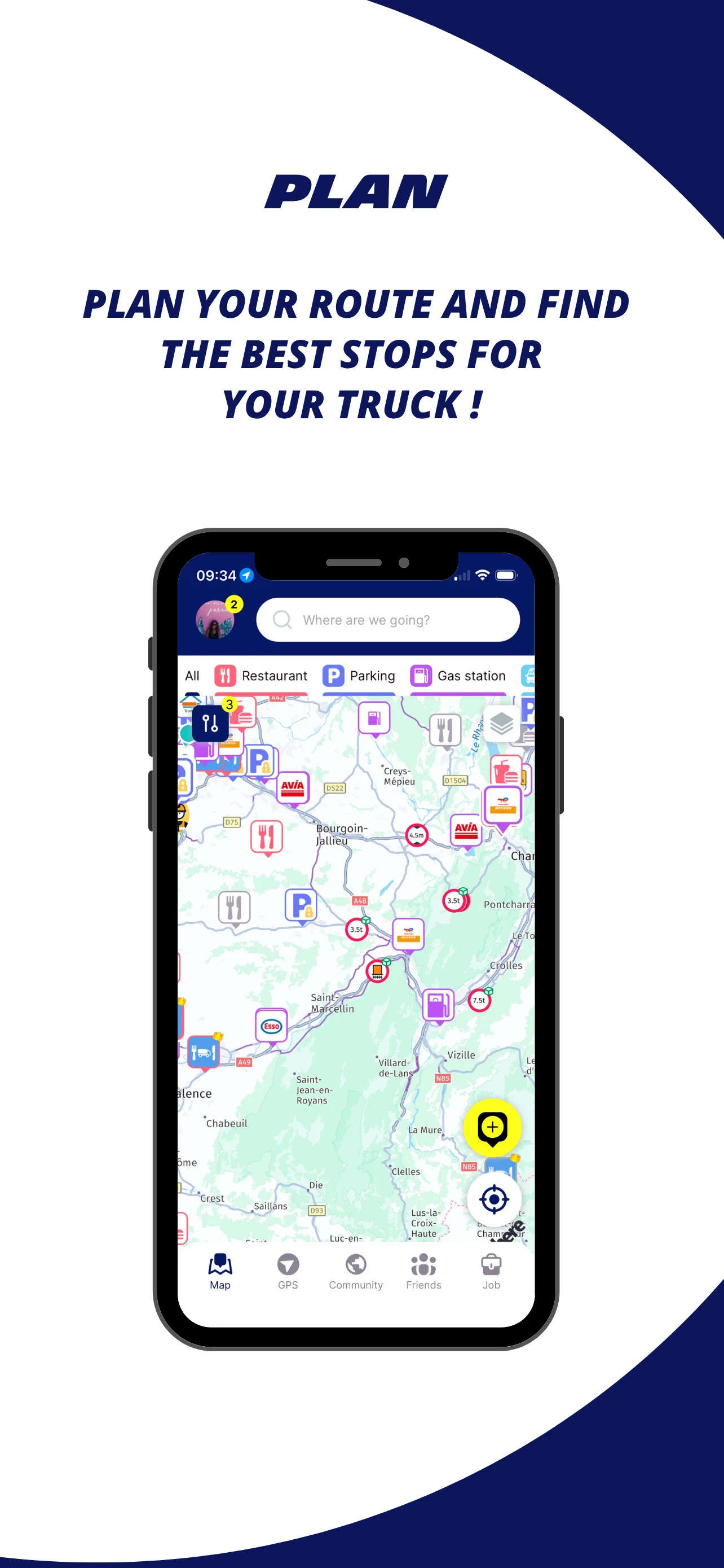 MICHELIN Truckfly - GPS screenshot